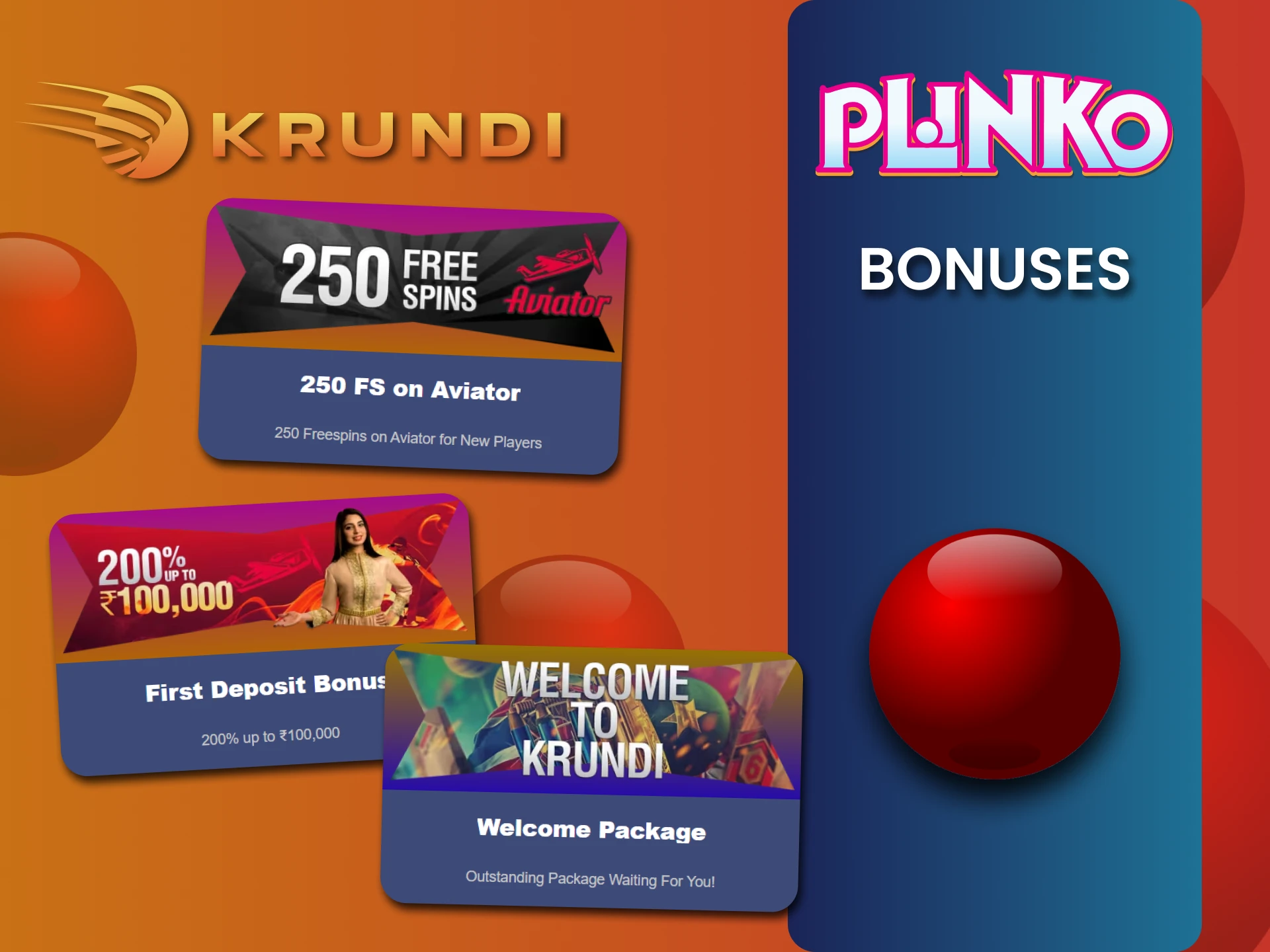 Krundi Plinko में अधिक जीतने के लिए बोनस देता है।