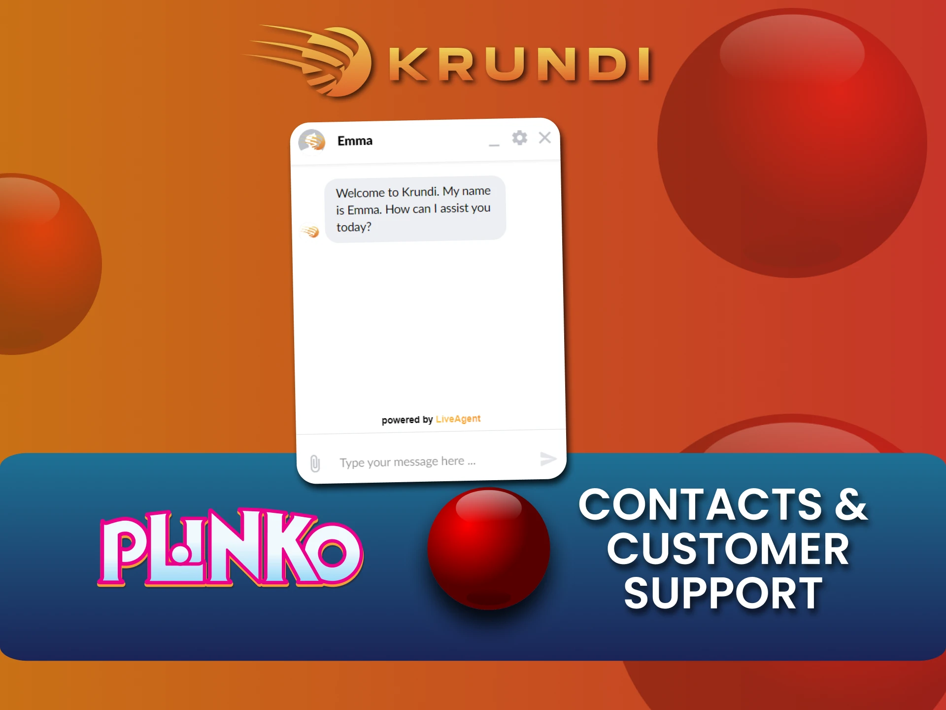 Krundi में Plinko खेलते समय कोई समस्या हो तो सहायता से संपर्क करें।