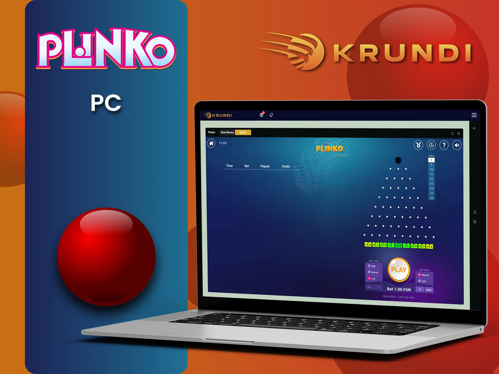 PC के लिए Krundi ऐप डाउनलोड करें और Plinko खेलना शुरू करें।