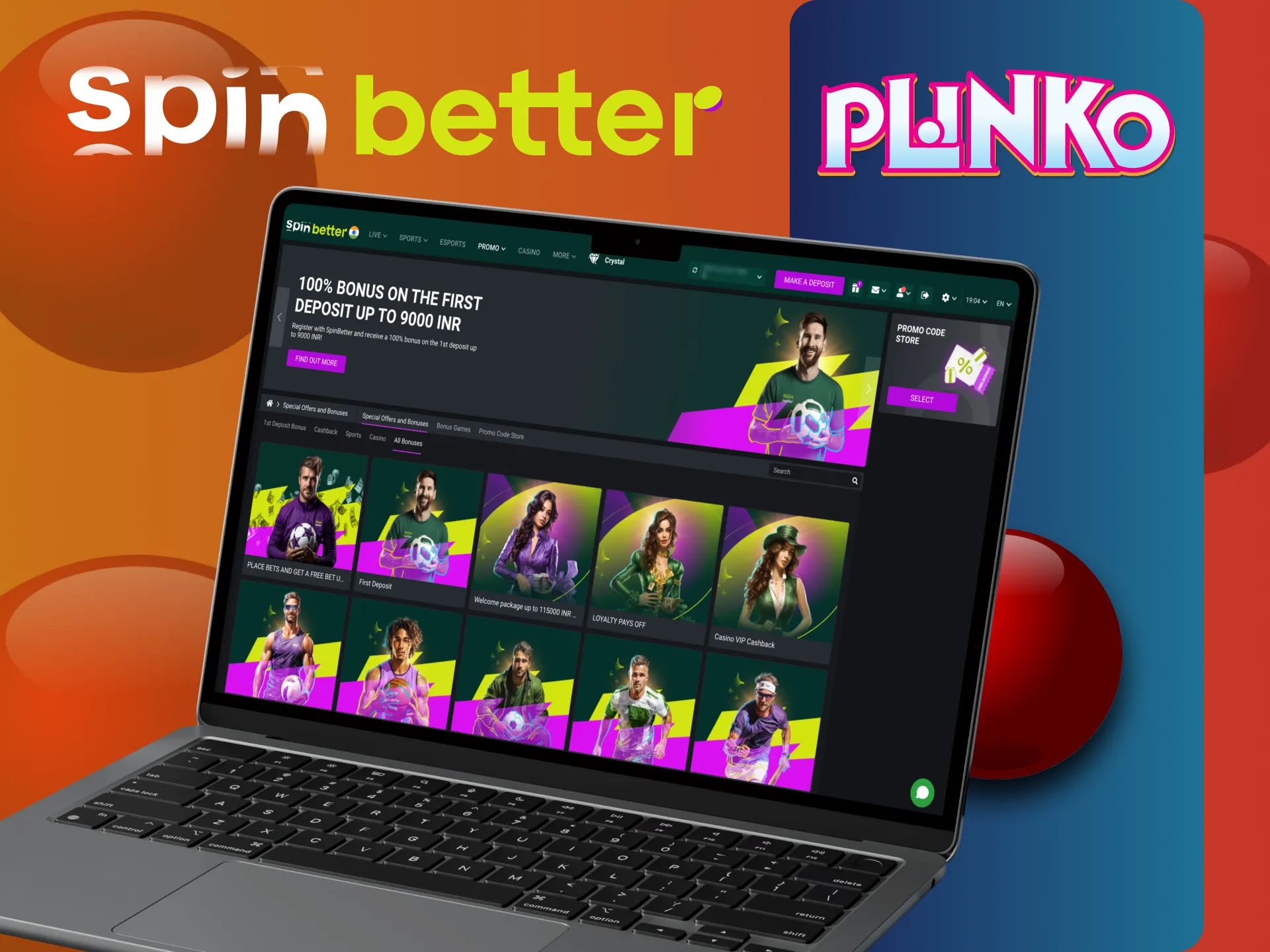 SpinBetter के बोनस कार्यक्रम का आनंद लें Plinko खेलने के लिए।