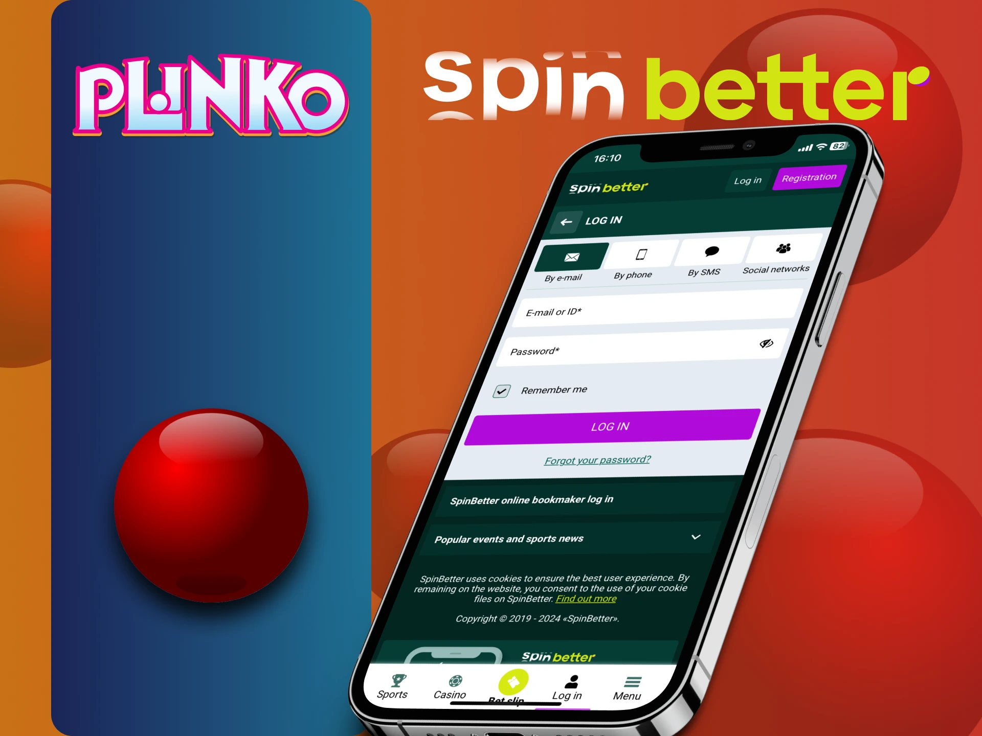 अपनी व्यक्तिगत SpinBetter Plinko प्रोफ़ाइल में लॉगिन करें।