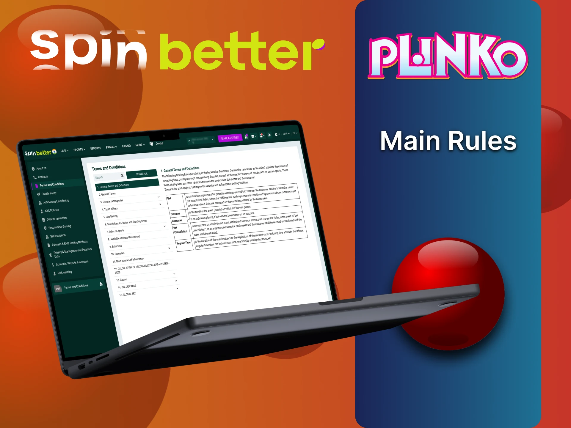 यहाँ कुछ SpinBetter Plinko के मुख्य नियम हैं।