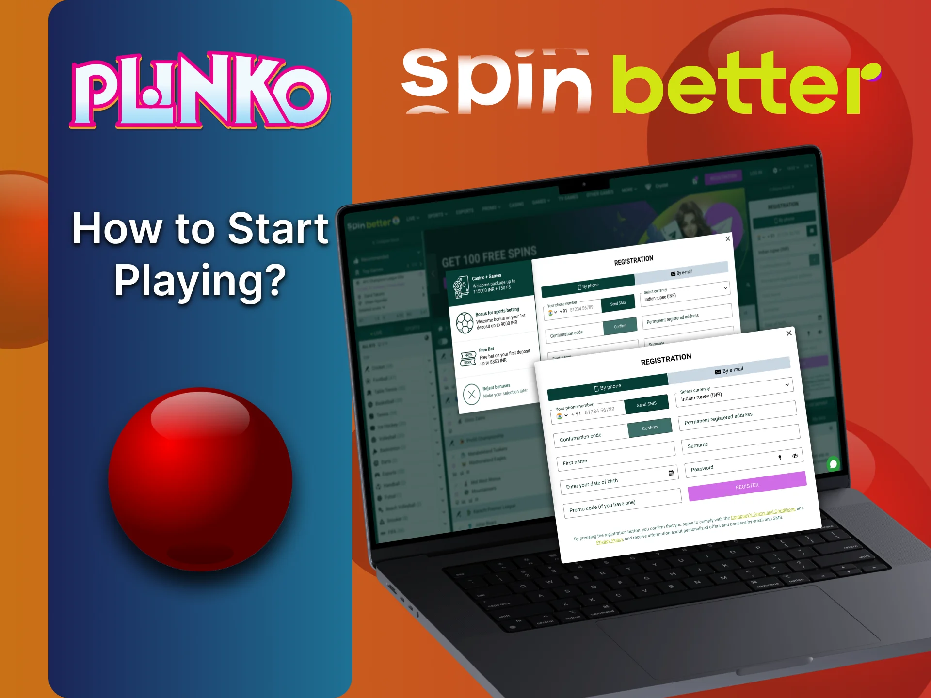SpinBetter Plinko खेलना शुरू करने के लिए कुछ चरणों का पालन करें।