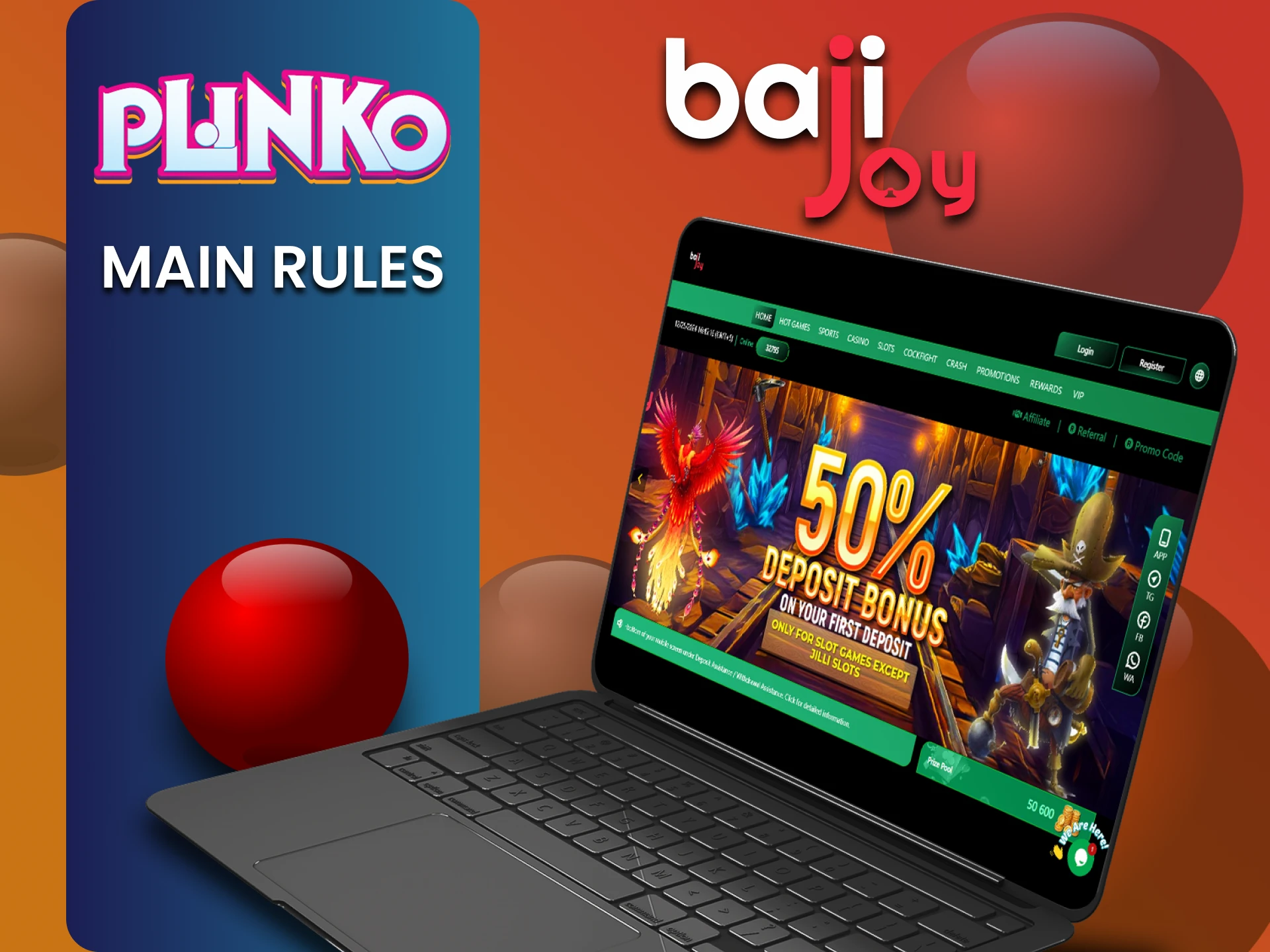 Plinko खेलने के लिए कृपया Bajijoy वेबसाइट के नियम देखें।