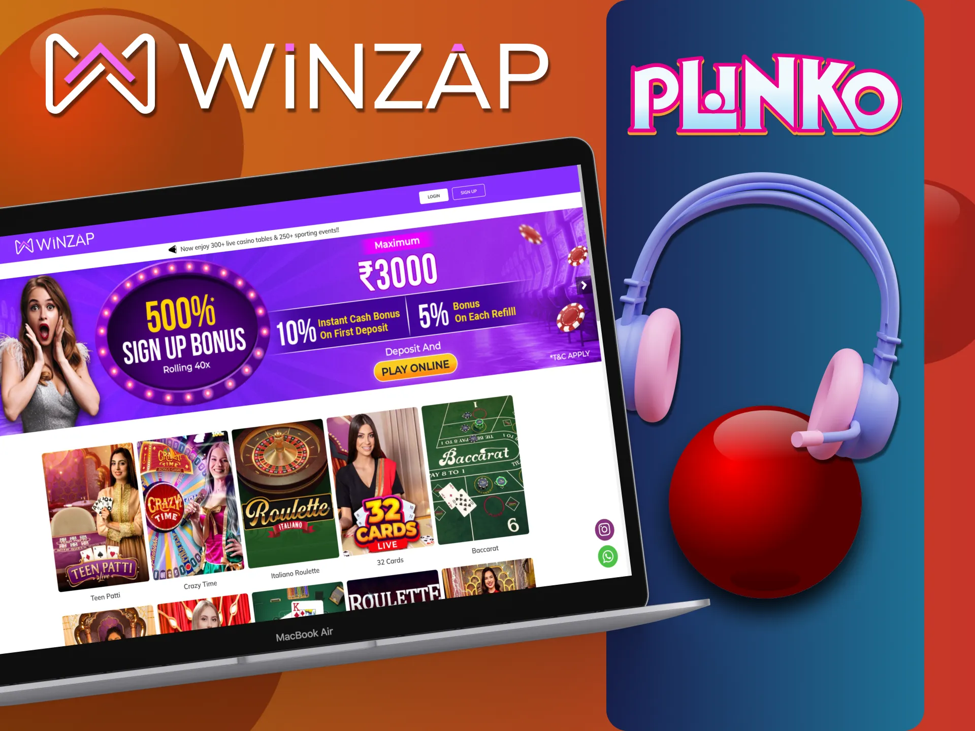 Winzap Plinko ग्राहक सहायता से संपर्क करने के दो तरीके हैं।