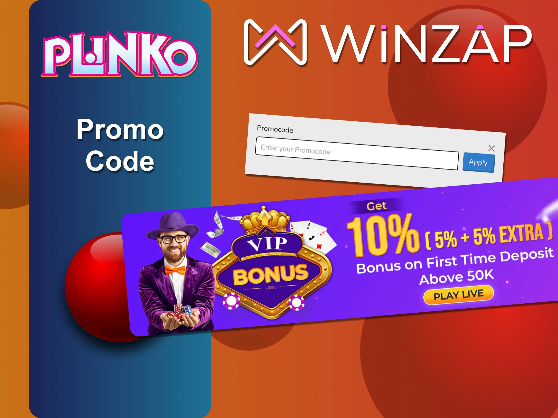 Winzap Plinko साइट पर आप प्रोमो कोड का उपयोग कर सकते हैं।