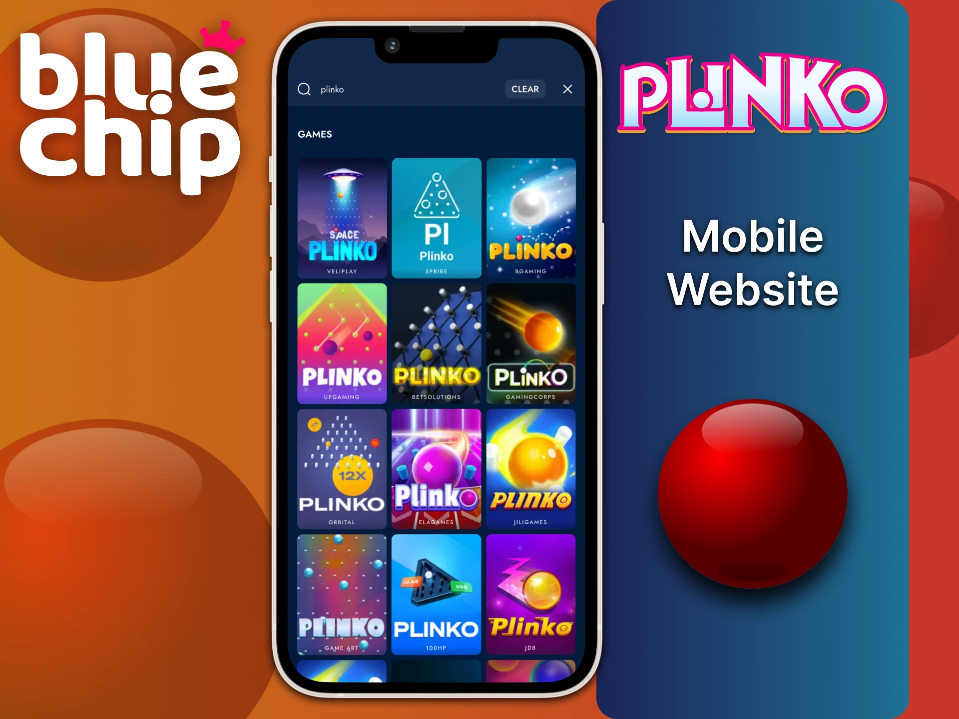 Bluechip ऐप डाउनलोड किए बिना Plinko खेलें।