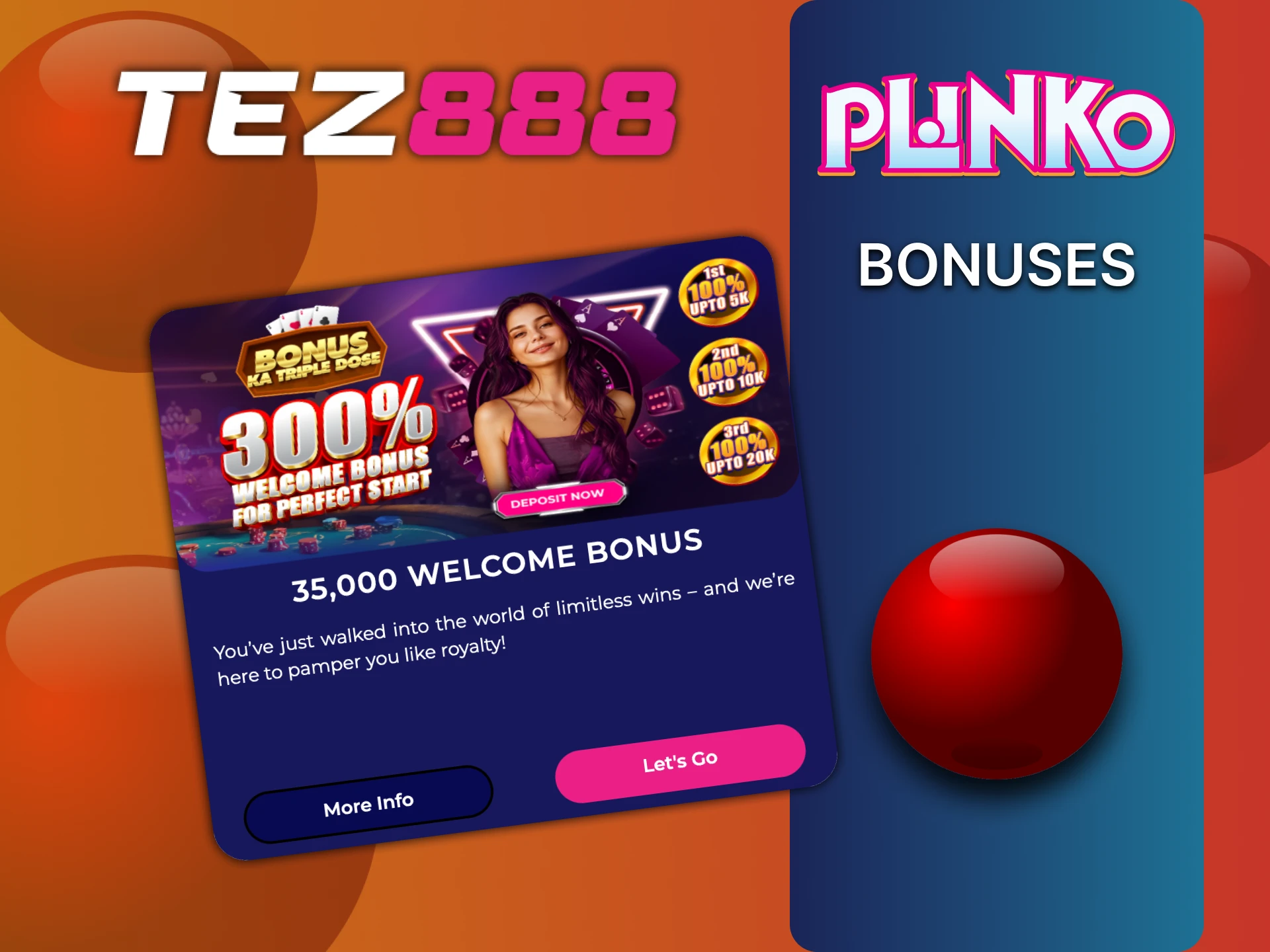 Plinko Tez888 पर साइन अप करने के तुरंत बाद अपना बोनस प्राप्त करें।