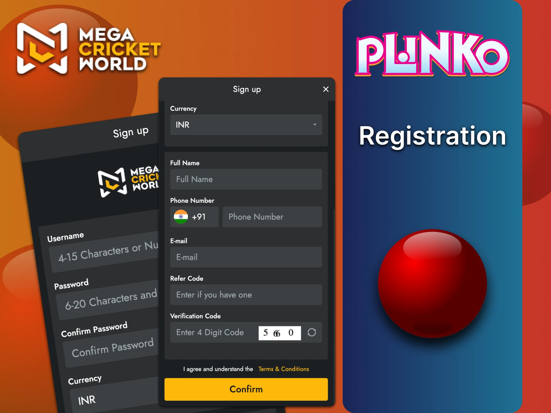 व्यक्तिगत खाता बनाएँ और MegaCricketWorld में Plinko खेलना शुरू करें।