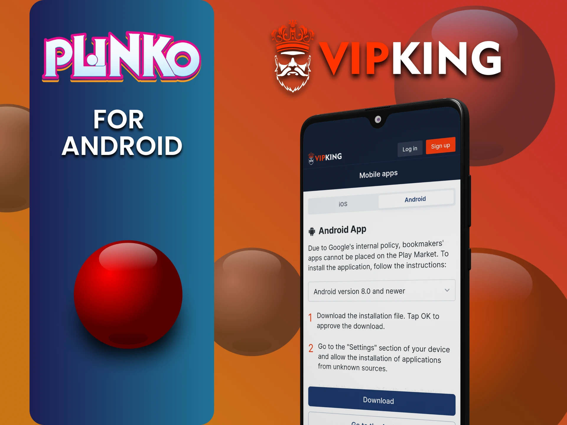 Plinko खेलने के लिए VipKing ऐप को Android पर डाउनलोड करें।