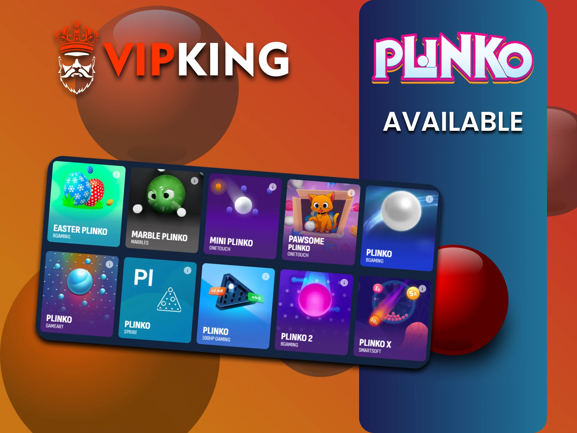 VipKing वेबसाइट पर आपको कई प्रकार के Plinko गेम मिलेंगे।