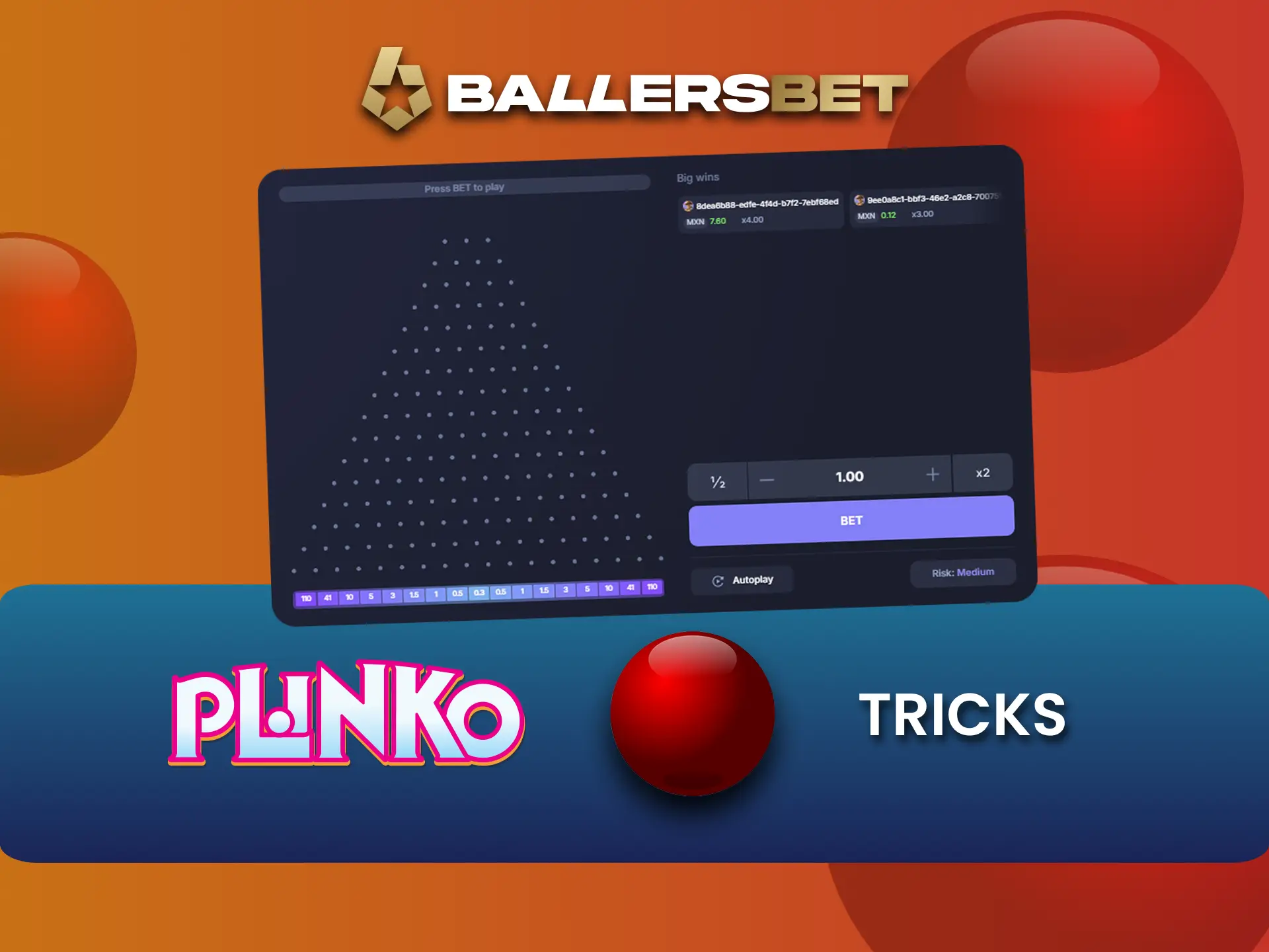 BallersBet पर अपने Plinko जोखिम को कम करने के लिए टिप्स जानें।